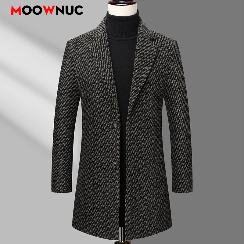 Wool Coat Peacoat - Long Coat Men Mens Wool Jacket