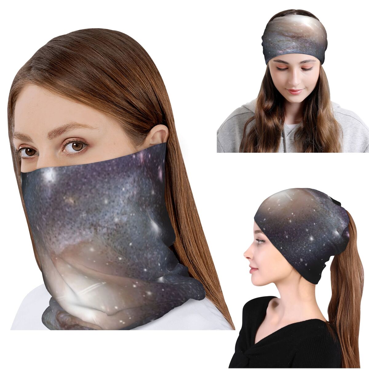 Knit Beanie Hat Warm - Cloak Galaxy Universe Planets Bandana Neck