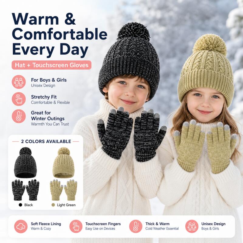 Kids Winter Knit Hat Touchscre - Touch Screen Gloves ulasan dan harga