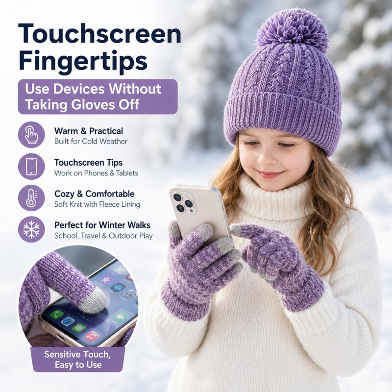 Kids Winter Knit Hat Touchscre - Touch Screen Gloves ulasan dan harga