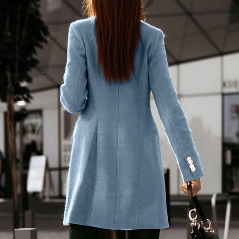 652F Womens Fall Winter Wool C - Wool Coat Peacoat ulasan dan harga