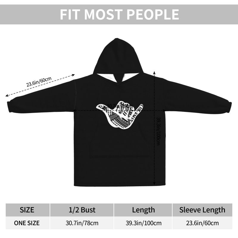 Polynesian Tattoo Shaka Tribal - Sherpa Hoodie Fleece ulasan dan harga
