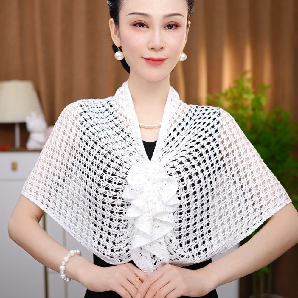 Sparkly Design Hollow Out Card - Shawl Wrap Winter ulasan dan harga
