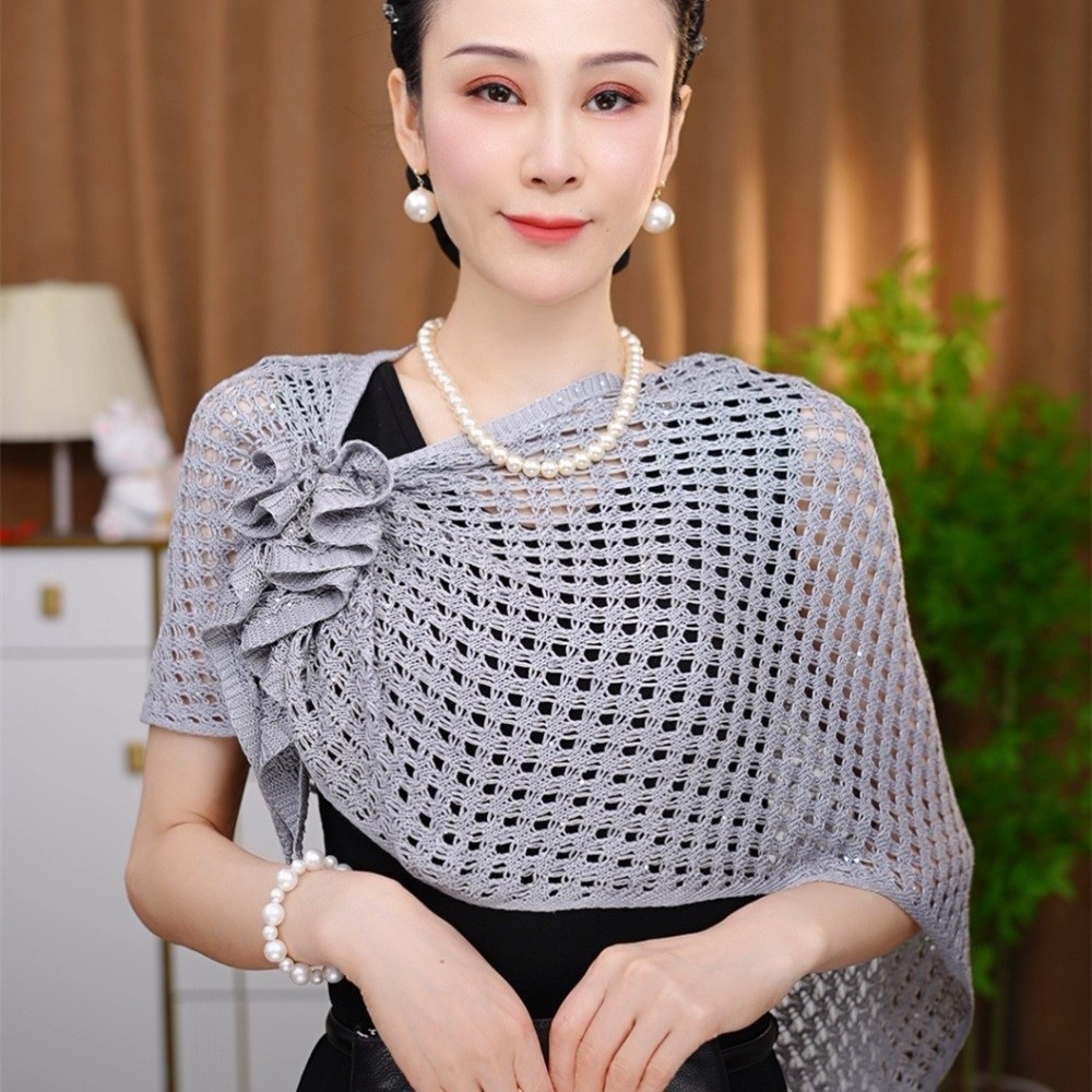 Sparkly Design Hollow Out Card - Shawl Wrap Winter ulasan dan harga