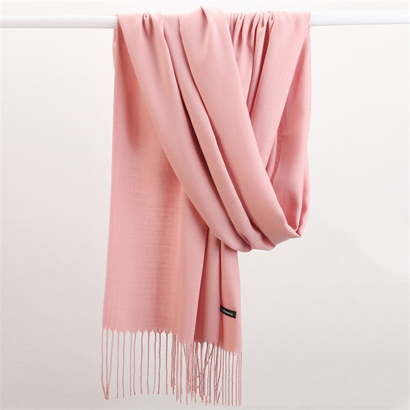 Fashion Solid Color 2023 Women - Cashmere Pashmina Wrap ulasan dan harga