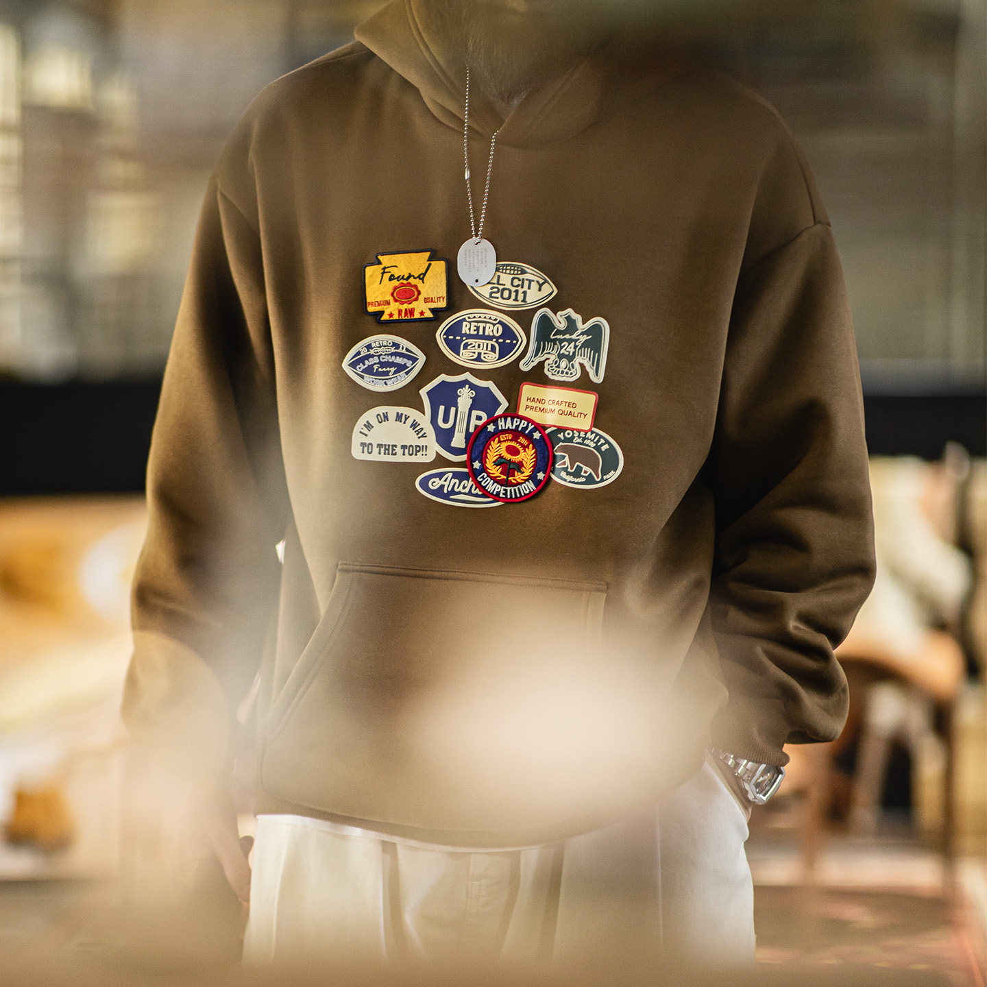 Maden Vintage Men's Embroidere - Sherpa Hoodie Fleece ulasan dan harga