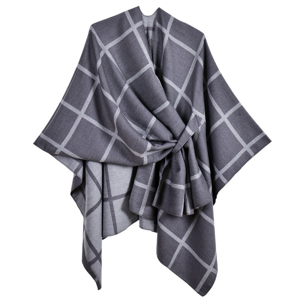 Warm Coat Plaid Design Travel  - Shawl Wrap Winter ulasan dan harga