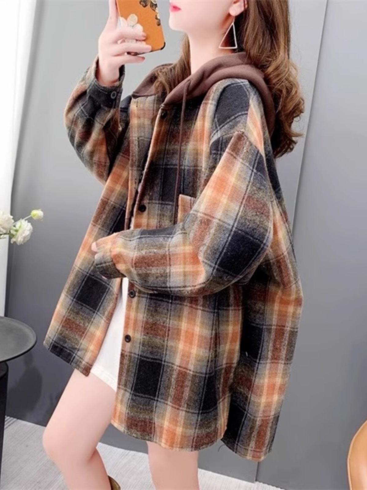 Women's Oversized Plaid Flanne - Flannel Shirt Lined ulasan dan harga