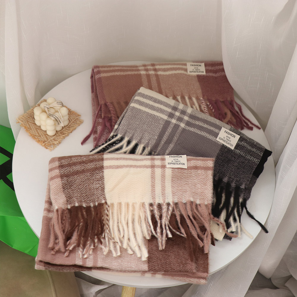 Casual Windproof Plaid Wool Sc - Wool Scarf Men ulasan dan harga