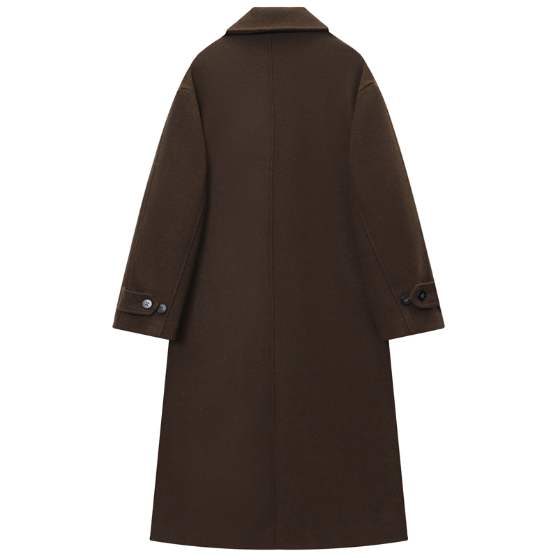 HXAO Women's Coat Brown Tweed  - Wool Coat Peacoat ulasan dan harga