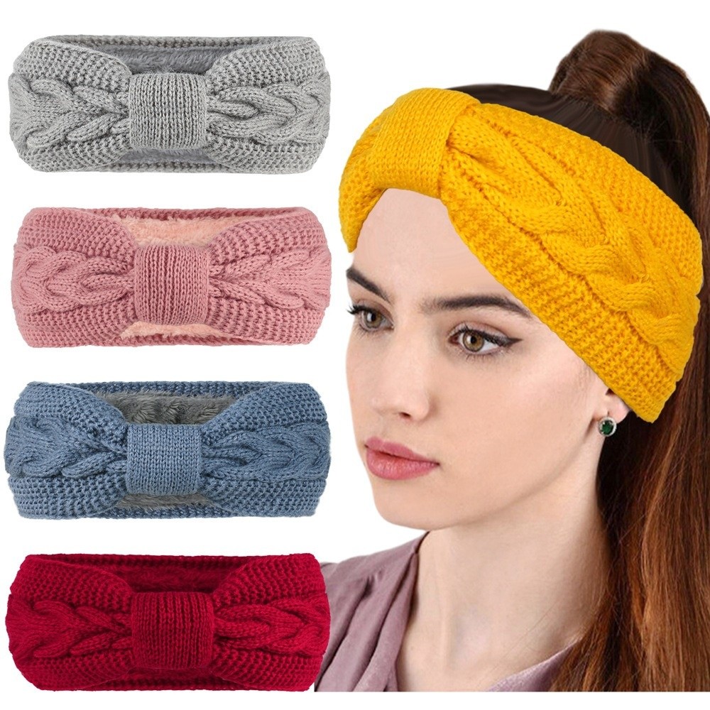 Winter Knitted Women Headbands - Winter Headband Fleece ulasan dan harga