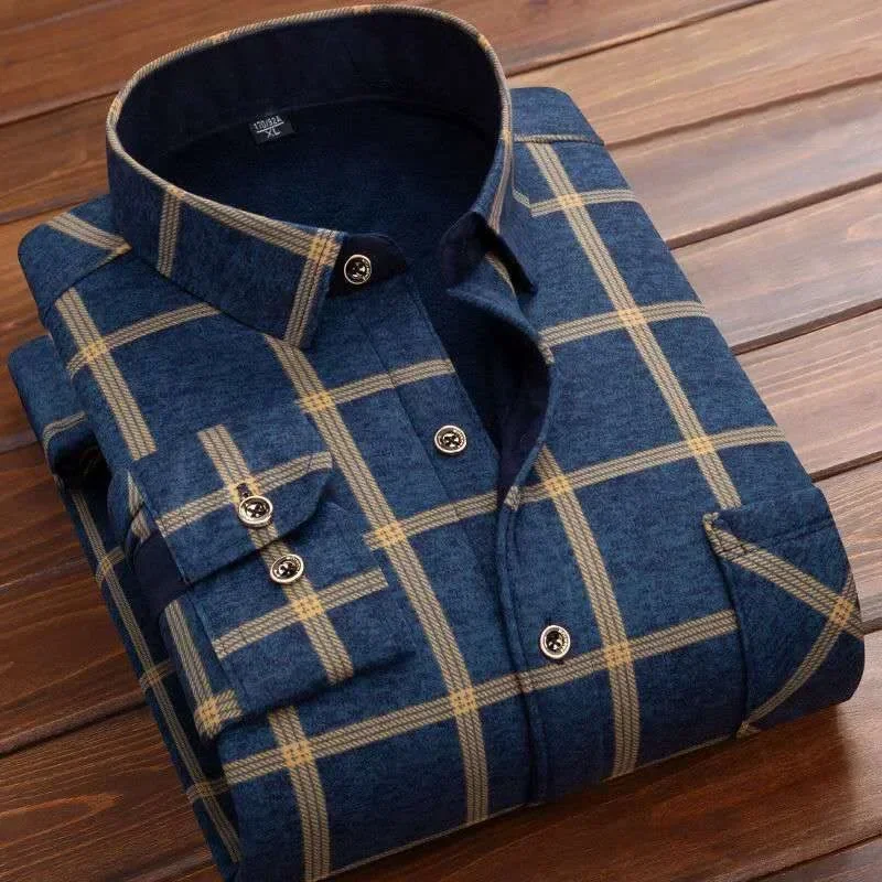 2025 Men's Winter Warm Long Sl - Flannel Shirt Lined ulasan dan harga