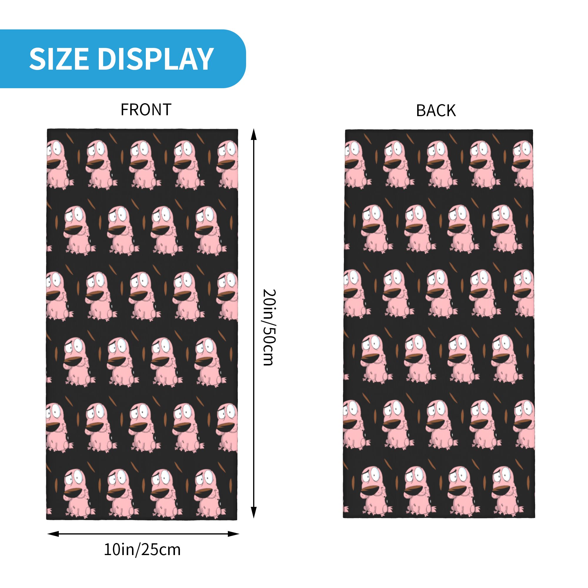 Custom Cartoon Courage Dog Win - Neck Gaiter Fleece ulasan dan harga