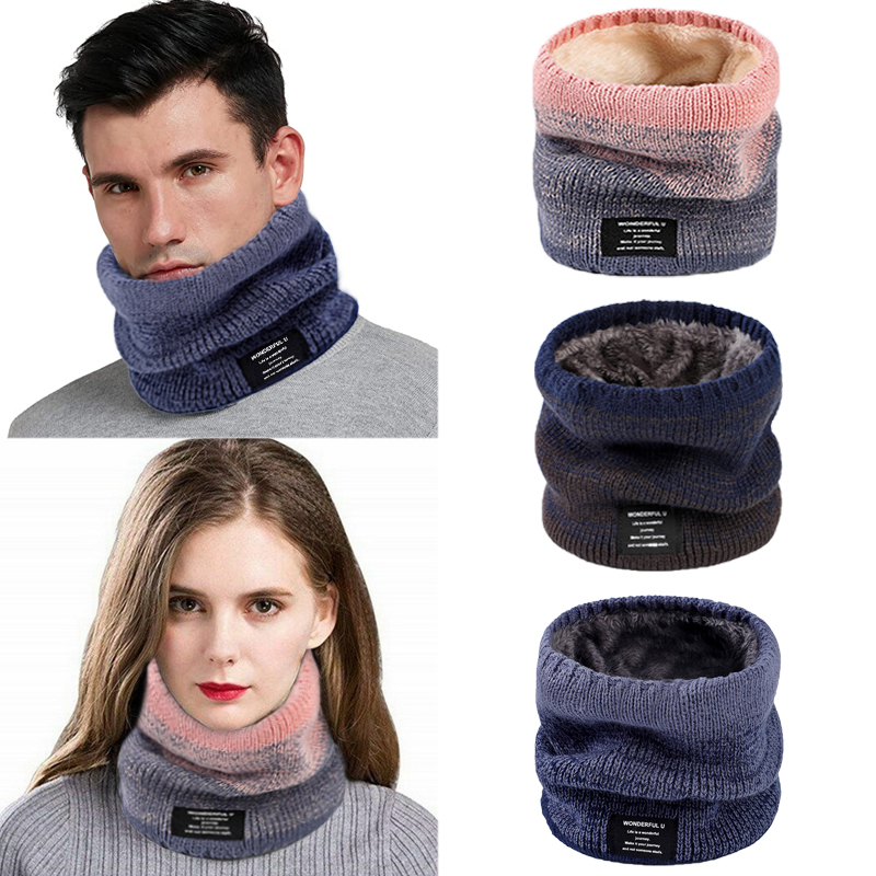 Winter Women Men's Knitted Gra - Wool Scarf Men ulasan dan harga
