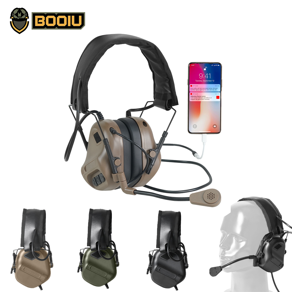 BOOIU Tactical Electronic Shoo - Earmuffs Foldable ulasan dan harga