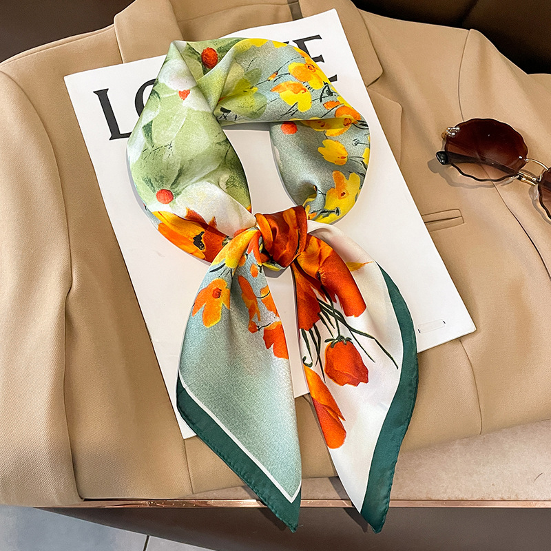 70x70cm Silk Scarf Square For  - Shawl Wrap Winter ulasan dan harga
