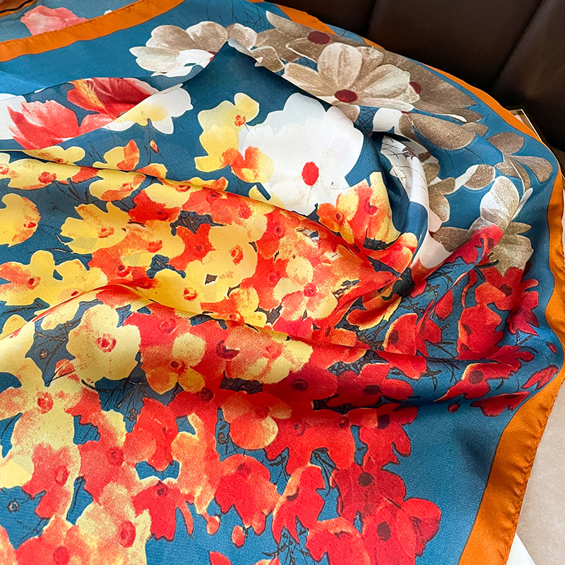 70x70cm Silk Scarf Square For  - Shawl Wrap Winter ulasan dan harga