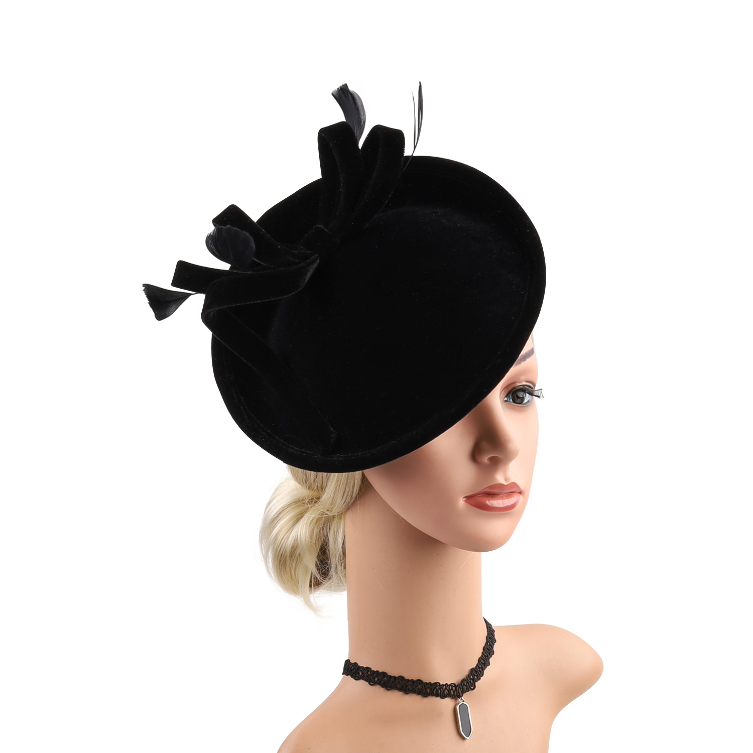 Velour Velvet Fascinator Feath - Winter Headband Fleece ulasan dan harga