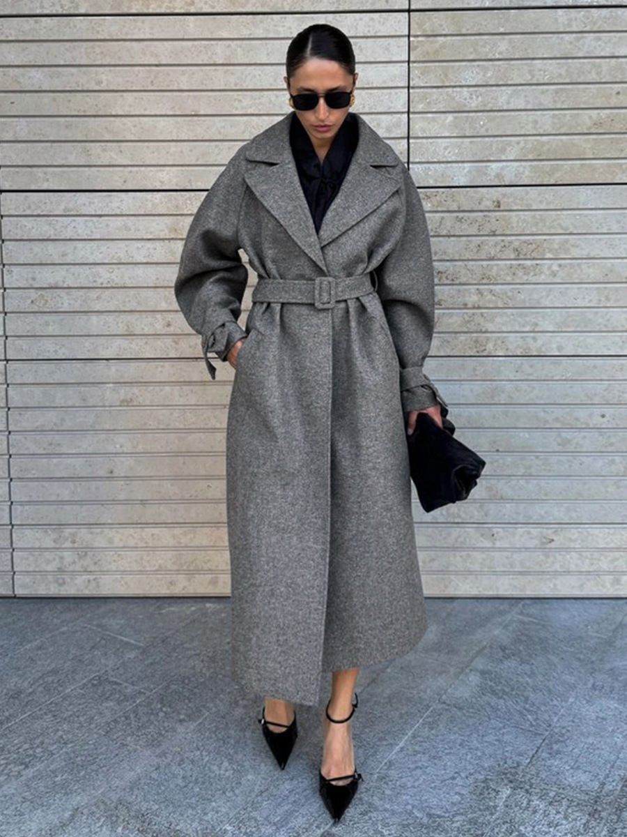LUCYSHIHATTU Long Imitation wo - Wool Coat Peacoat ulasan dan harga