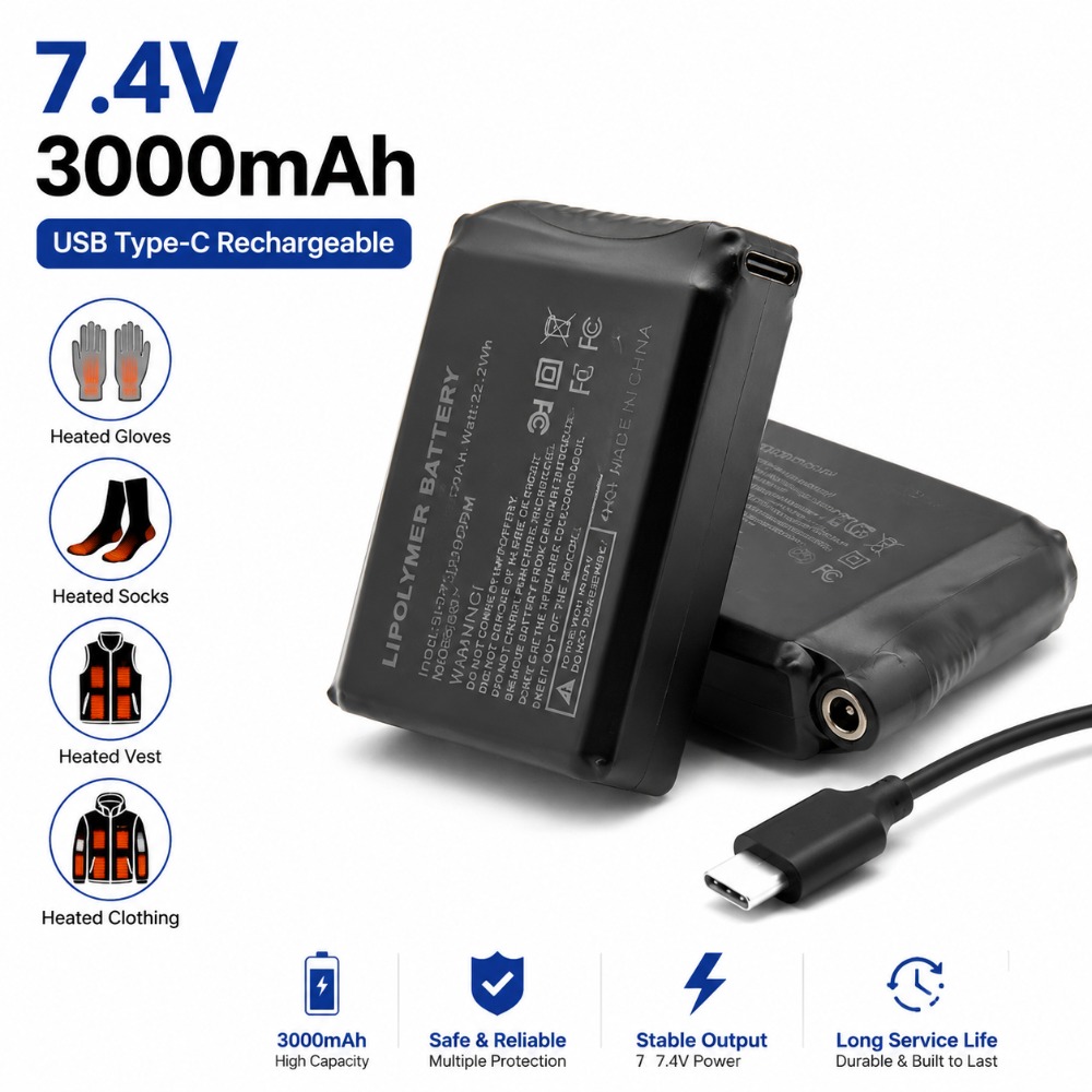 7.4V 3000mah Heated Gloves Bat - Heated Vest Battery ulasan dan harga