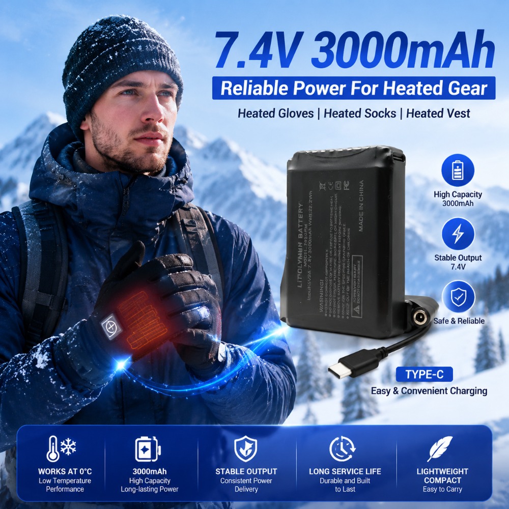 7.4V 3000mah Heated Gloves Bat - Heated Vest Battery ulasan dan harga