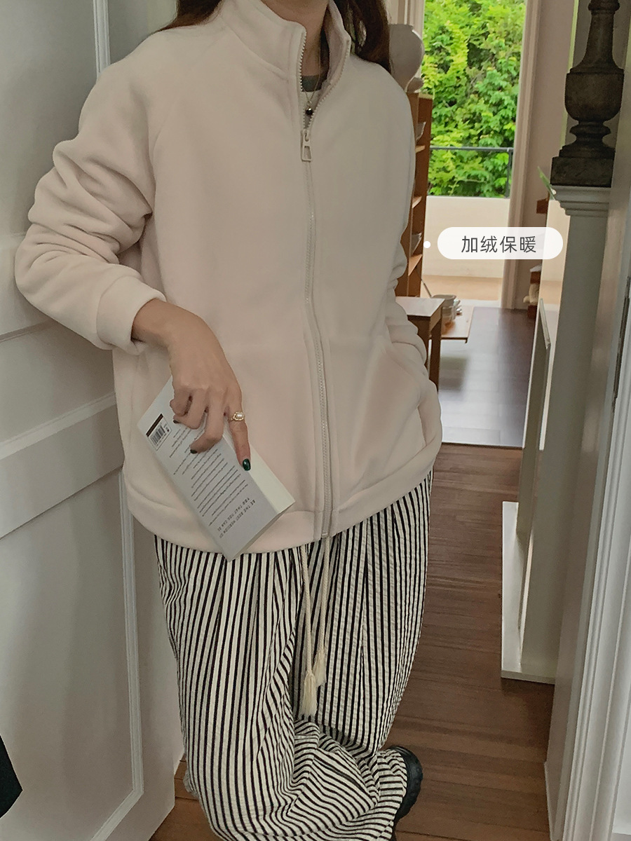 Fleece Sweatshirt No Hat Women - Sherpa Hoodie Fleece ulasan dan harga