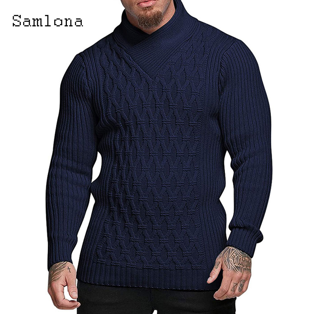Samlona Men Autumn New Knittin - Wool Scarf Men ulasan dan harga