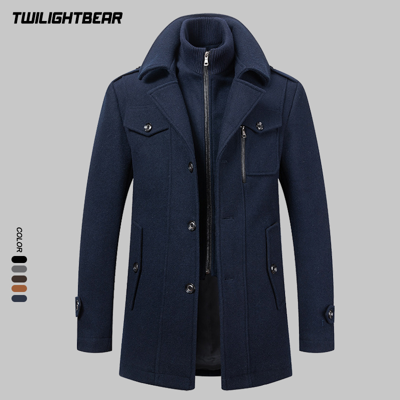 Winter Men's Wool Coat Oversiz - Wool Coat Peacoat ulasan dan harga