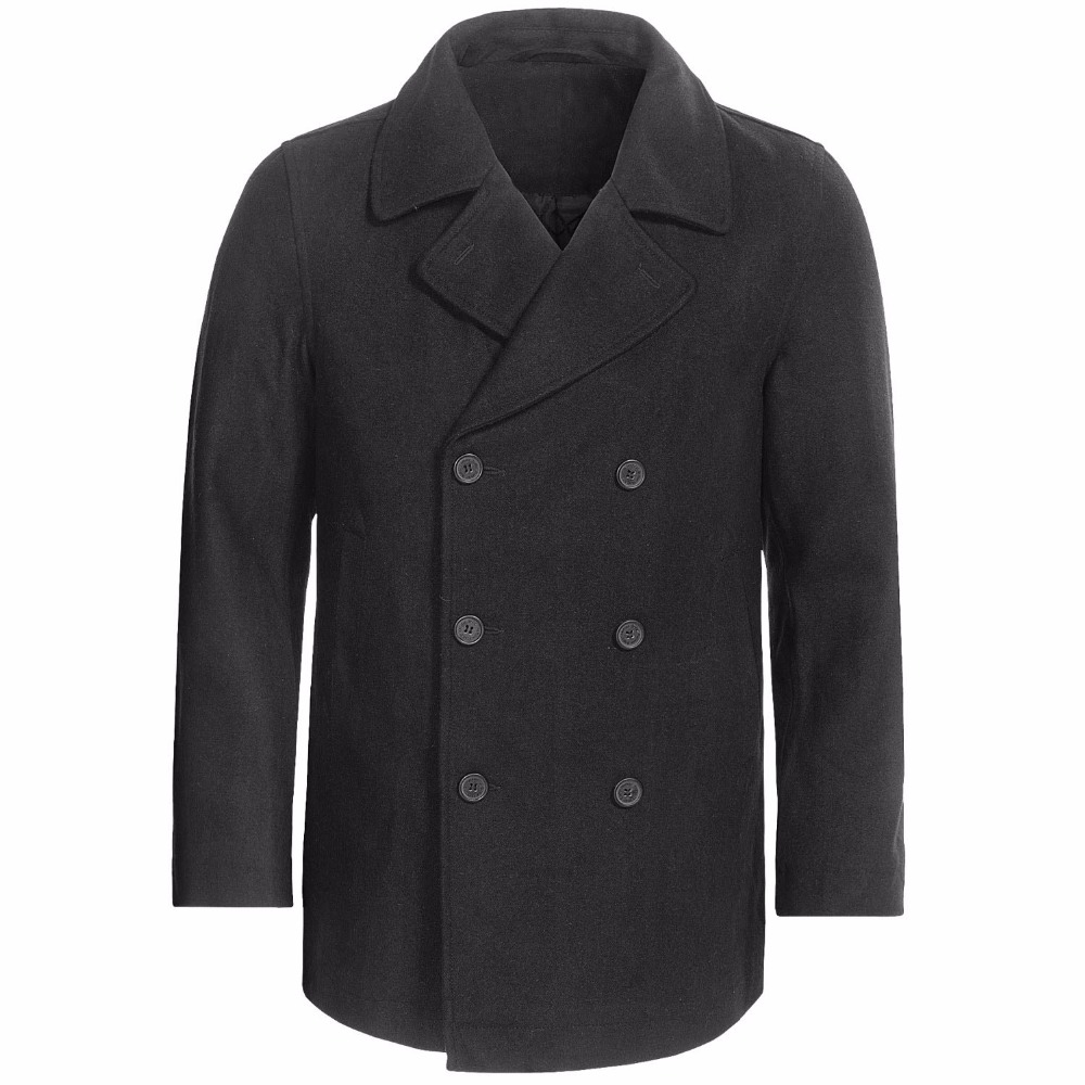 Custom Made Charcoal grey Pea  - Wool Coat Peacoat ulasan dan harga
