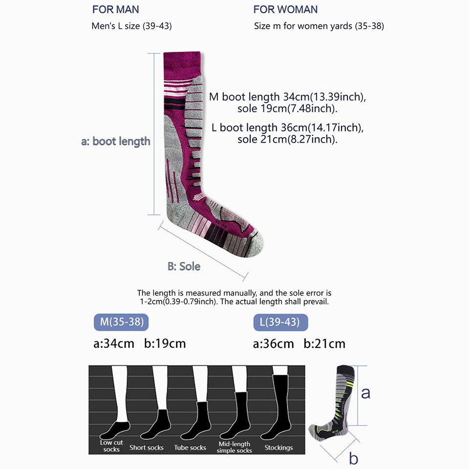 GTUBIKE Merino Wool Ski Socks, - Thermal Sock Wool ulasan dan harga