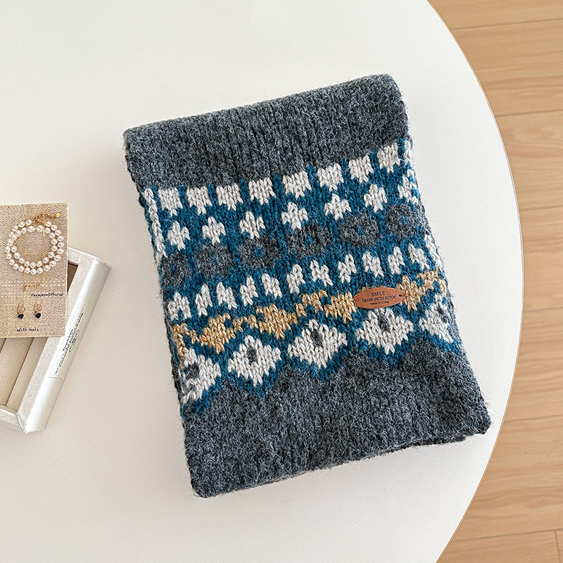 jacquard knitting scarf for wo - Wool Scarf Men ulasan dan harga