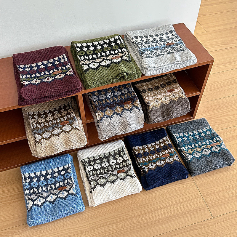 jacquard knitting scarf for wo - Wool Scarf Men ulasan dan harga