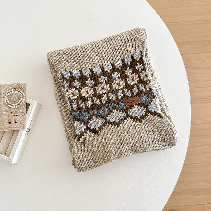 jacquard knitting scarf for wo - Wool Scarf Men ulasan dan harga