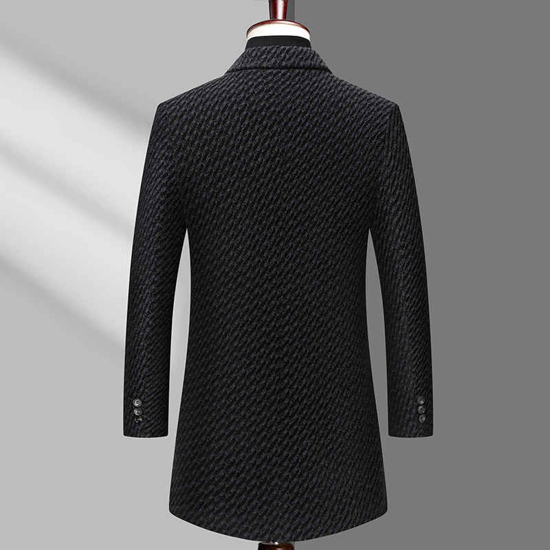 Long Coat Men Mens Wool Jacket - Wool Coat Peacoat ulasan dan harga