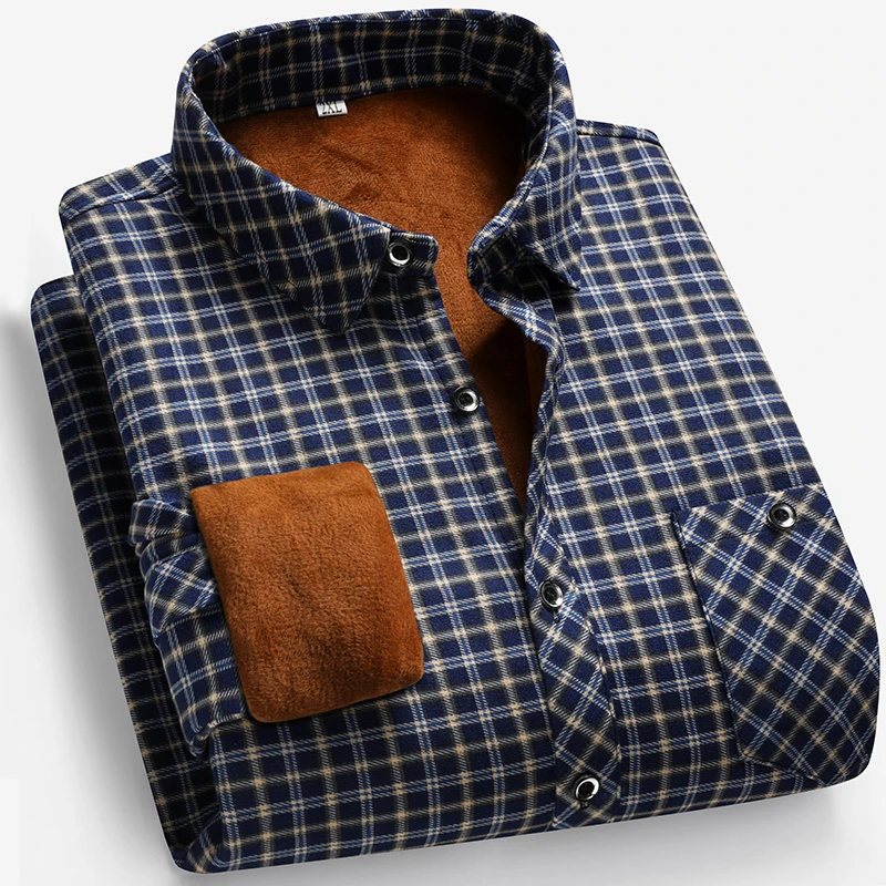 2026 Autumn and Winter Men's F - Flannel Shirt Lined ulasan dan harga