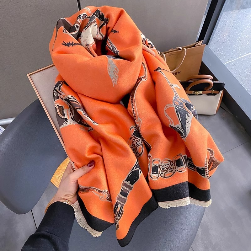 Retro Rider Horse Imitation Ca - Wool Scarf Men ulasan dan harga