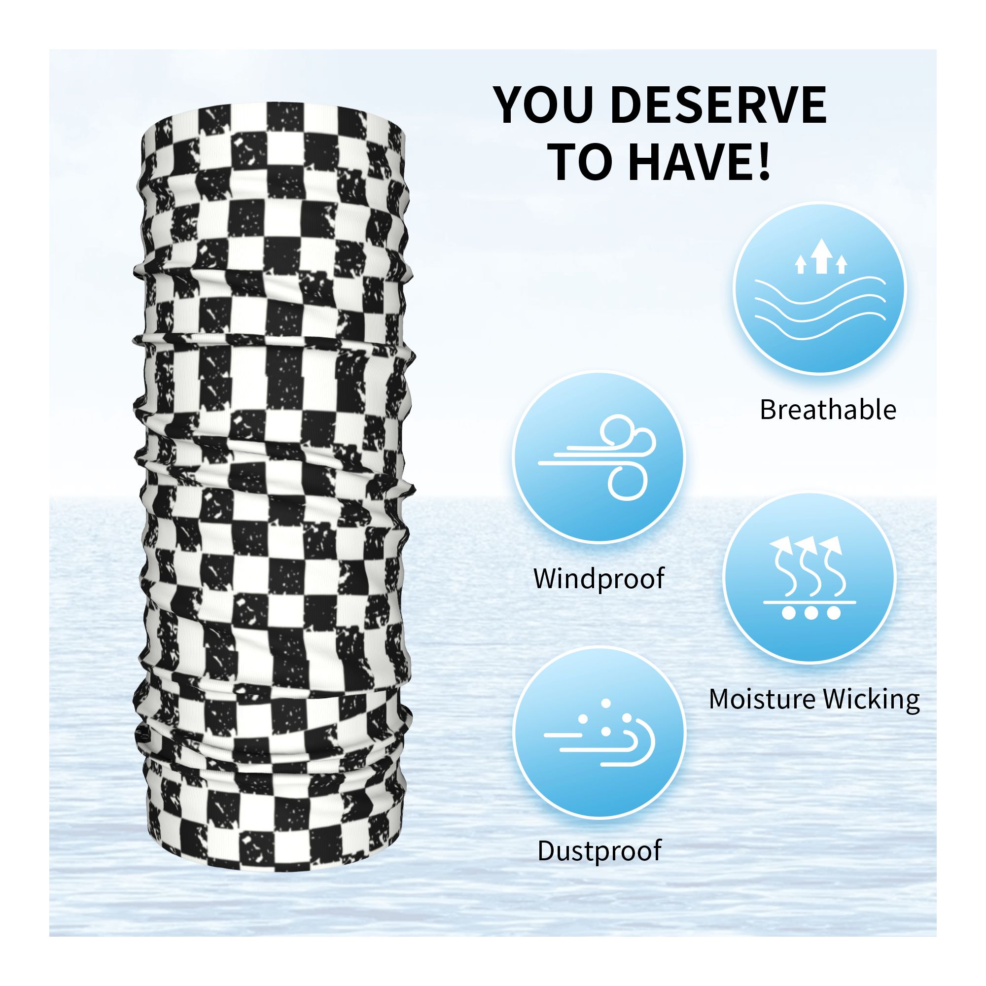 Custom Retro Checkered Flag Wi - Neck Gaiter Fleece ulasan dan harga