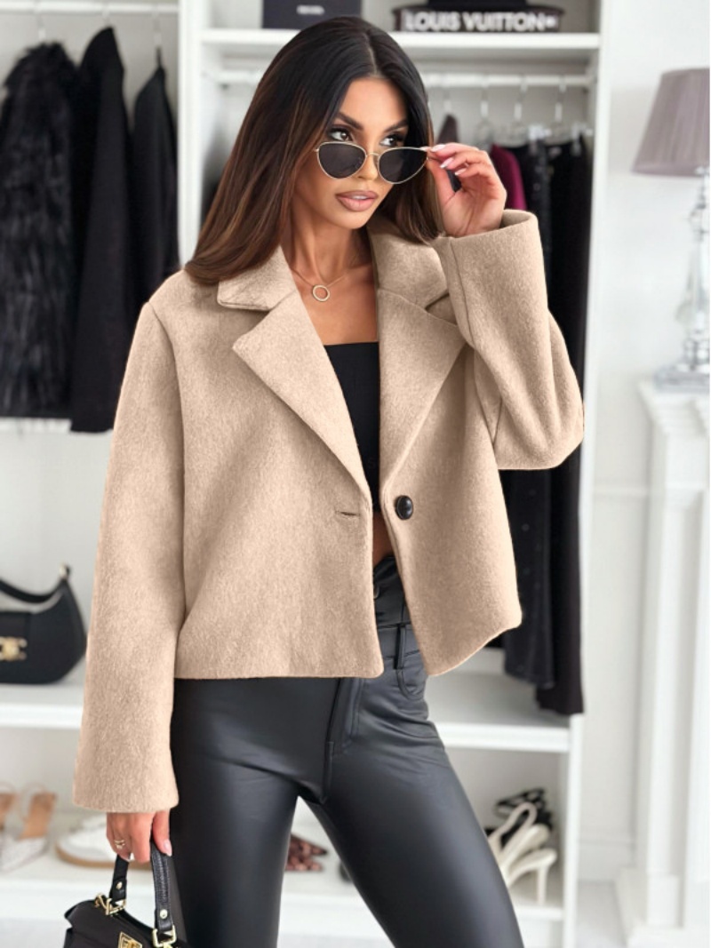 Cropped Trench Coat for Women  - Wool Coat Peacoat ulasan dan harga