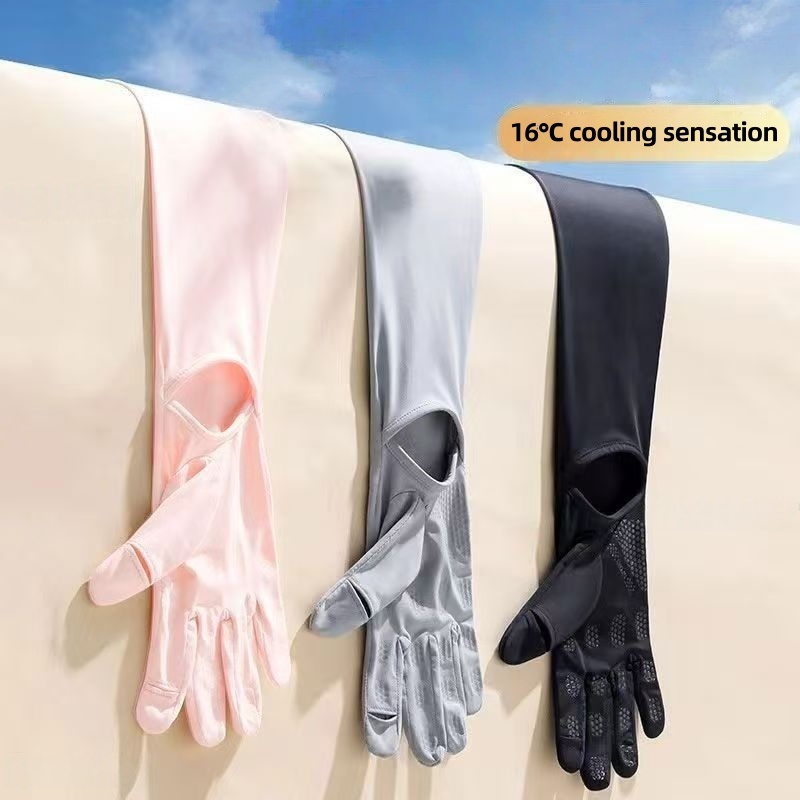 UPF50+ Ice Silk Sun Protection - Touch Screen Gloves ulasan dan harga