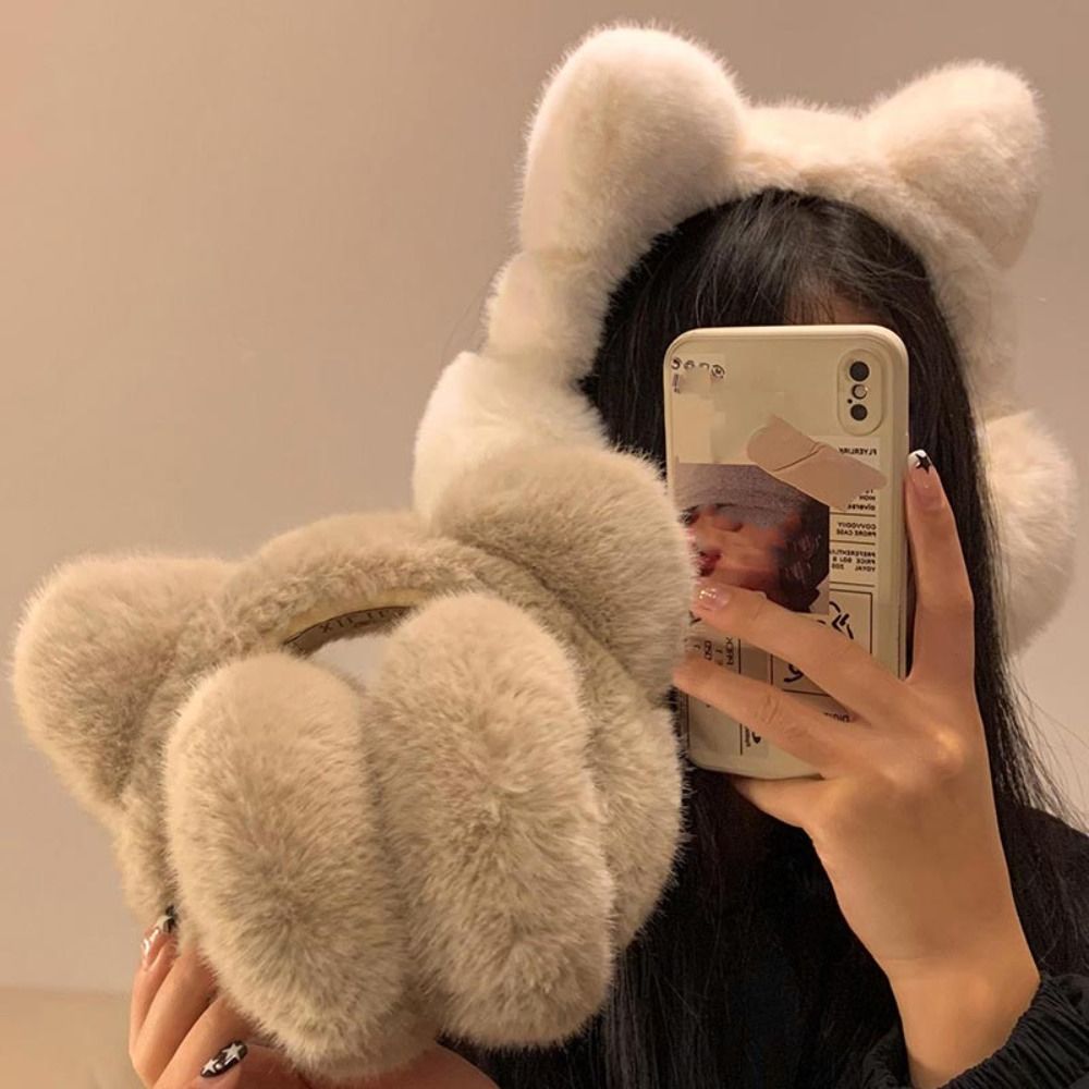 Cute Cat Earmuffs Winter Warm  - Earmuffs Foldable ulasan dan harga