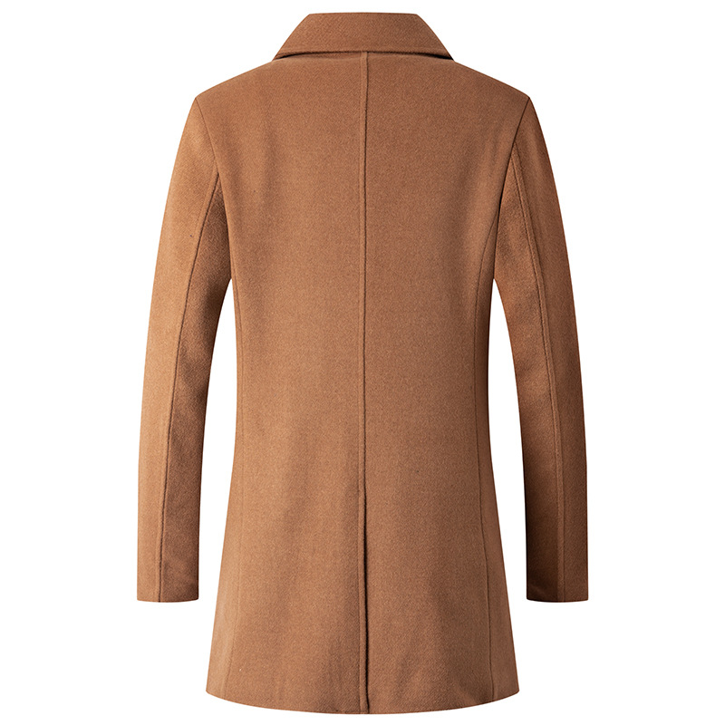 Double Breasted Coat Men Peaco - Wool Coat Peacoat ulasan dan harga