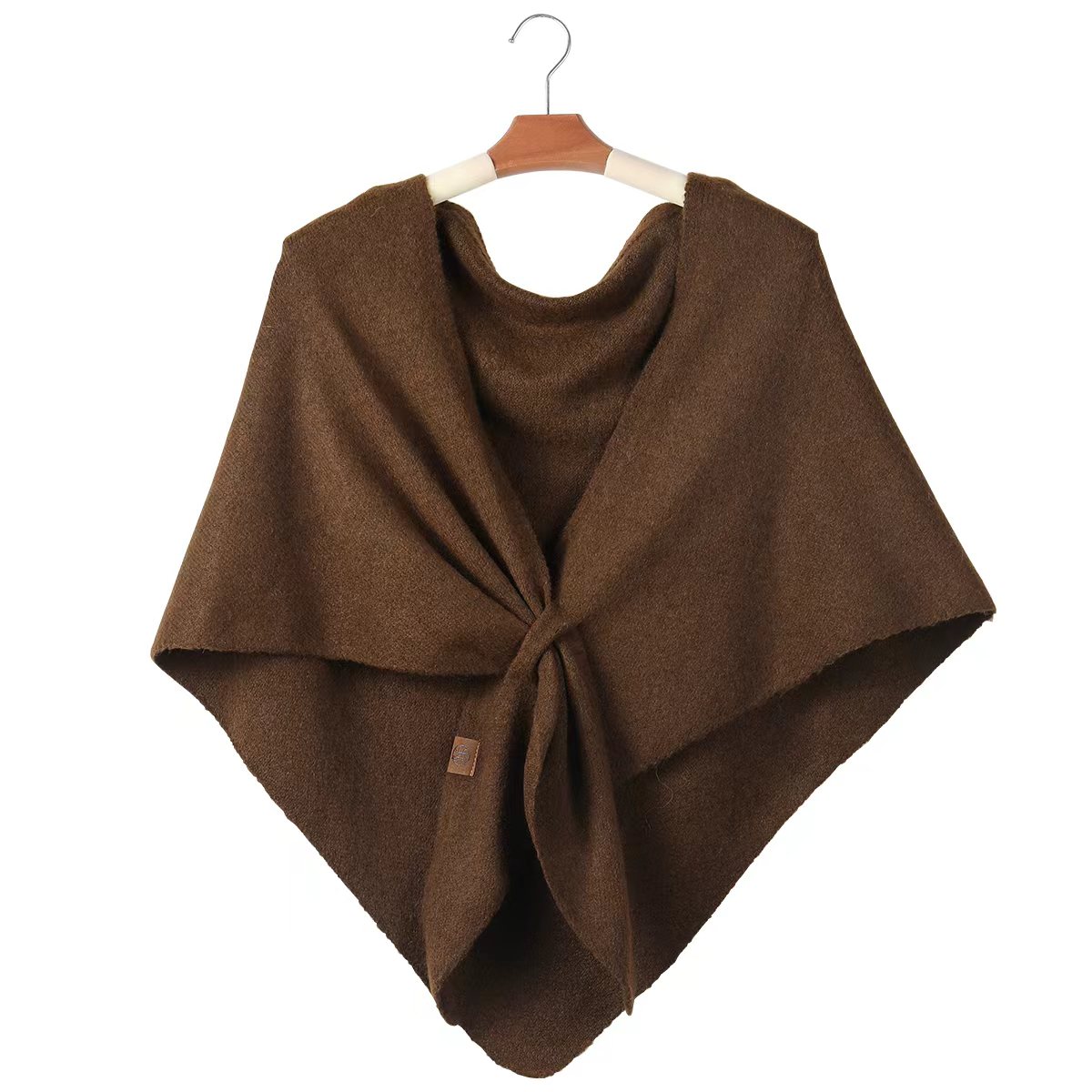 Simple Solid Color Knitted Tri - Shawl Wrap Winter ulasan dan harga