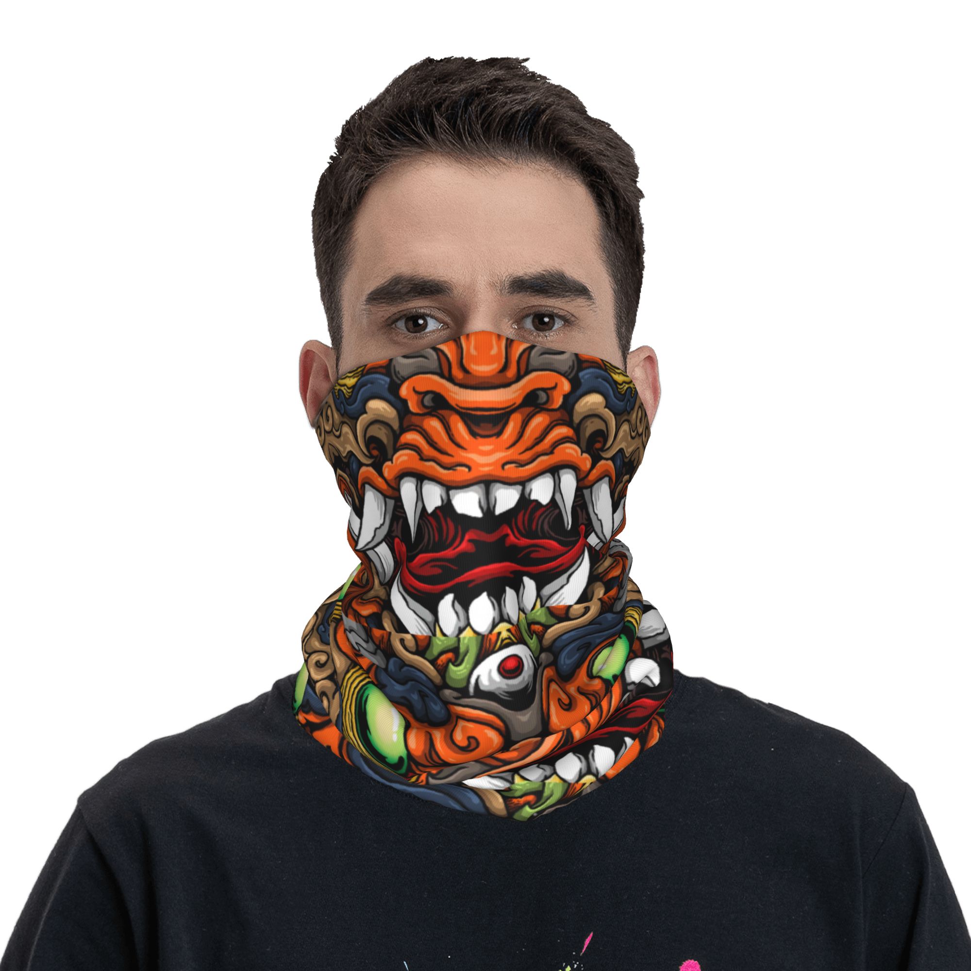 Custom Samurai Demon Oni Winte - Neck Gaiter Fleece ulasan dan harga